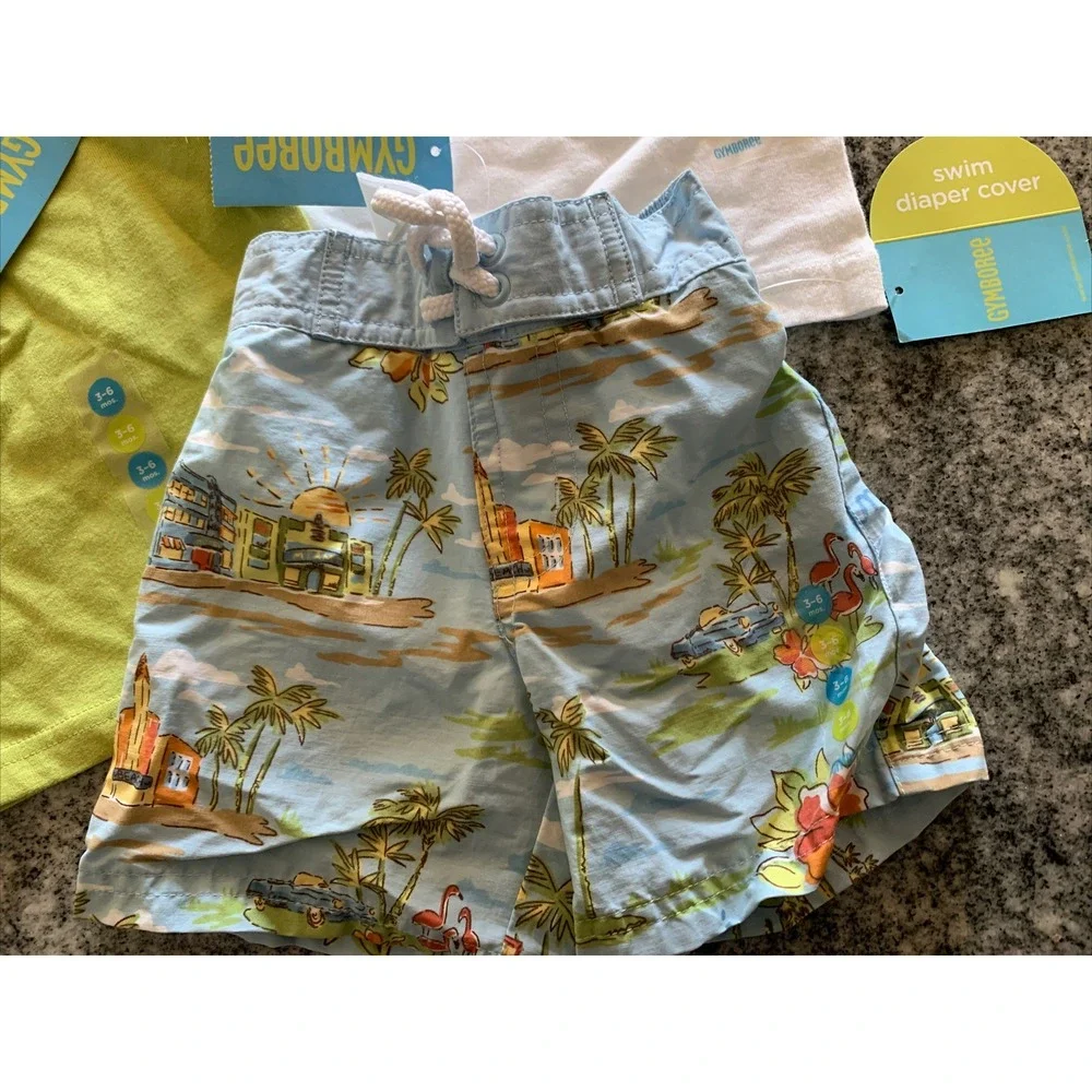 NEW Infant Boy 3-6M Gymboree 3 Piece Set Blue Miami Summer‎ NWT (M2)